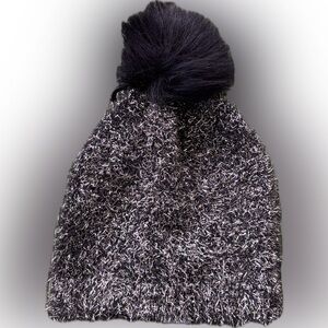 Boohoo Gold Dust Faux Fur Pom Women's Beanie